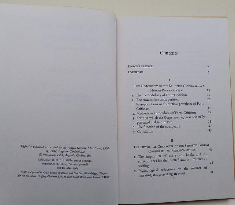 THE STUDY OF THE SYNOPTIC GOSPELS-NEW APPROACH AND OUTLOOKS(1965)