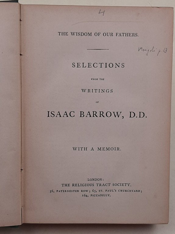 The Wisdom of our fathers-selection from the writings of Isaac …