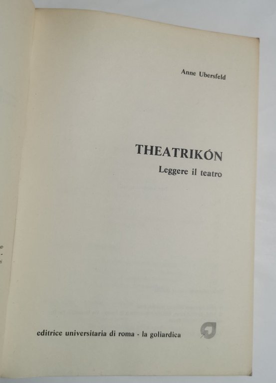 Theatrikon - Leggere il teatro