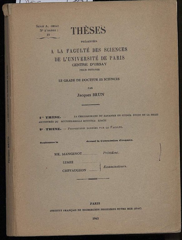 THESES PRESENTES A LA FACULTE DES SCIENCES DE L'UNIVERSITE DE …