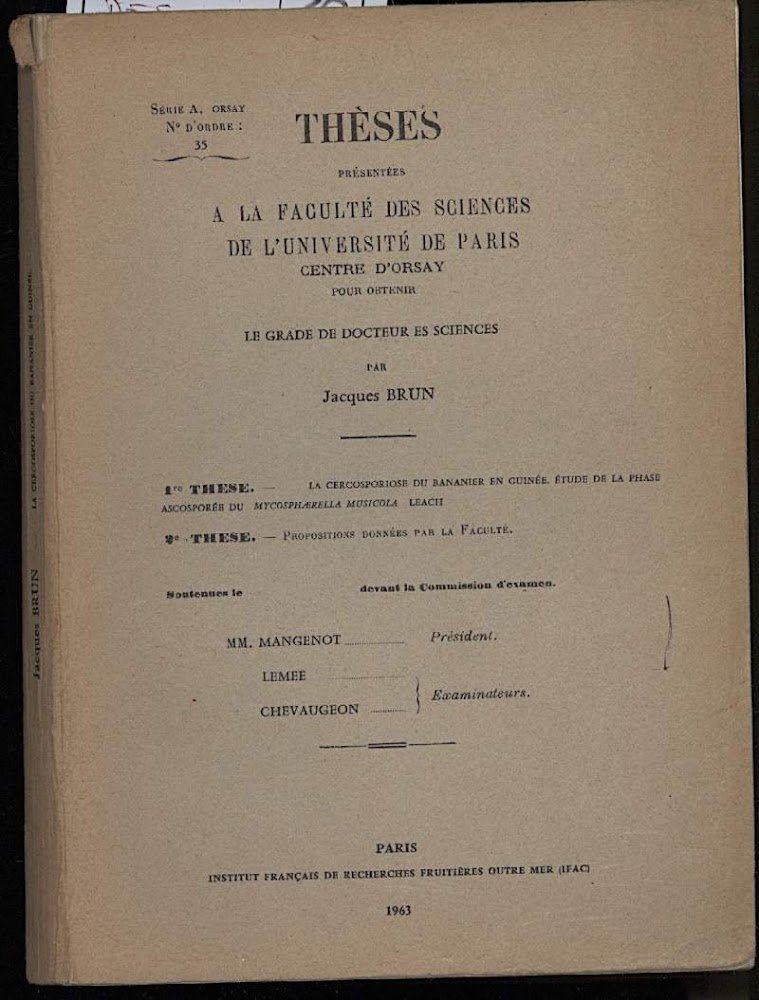 THESES PRESENTES A LA FACULTE DES SCIENCES DE L'UNIVERSITE DE …