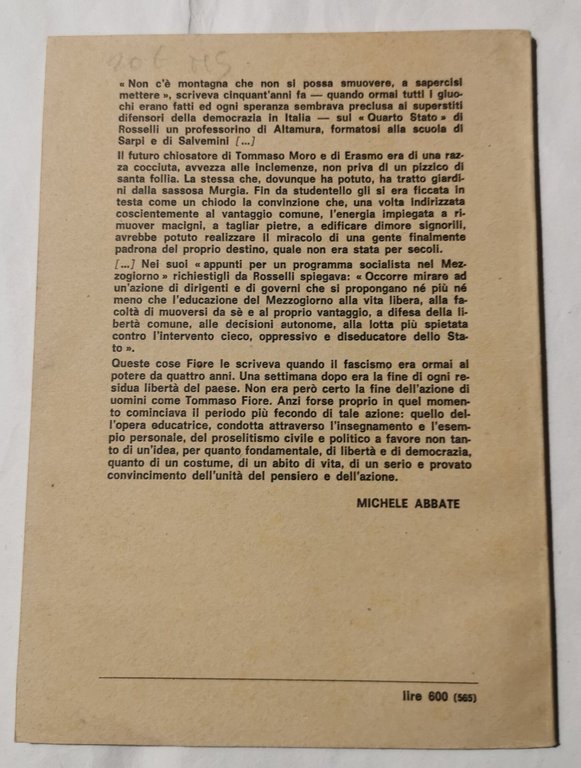 Tommaso Fiore formicone di Puglia