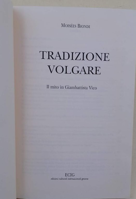 TRADIZIONE VOLGARE-IL MITO DI GIAMBATTISTA VICO(2006)