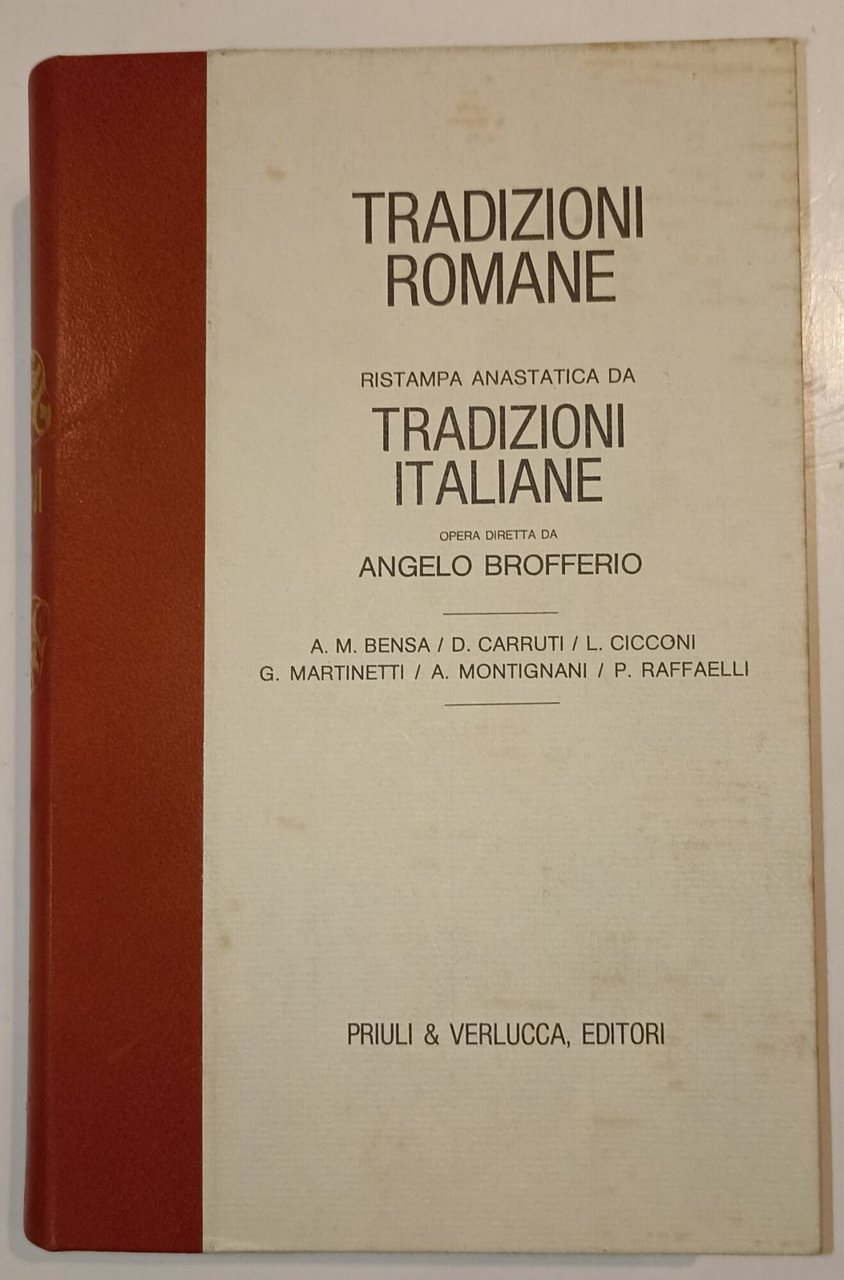 Tradizioni romane ristampa anastatica da Tradizioni italiane
