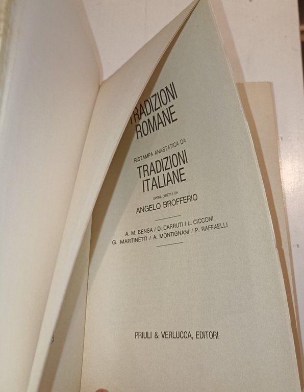 Tradizioni romane ristampa anastatica da Tradizioni italiane