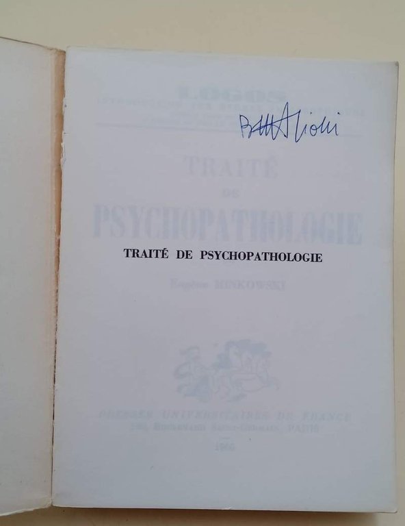 TRAITE' DE PSYCHOPATHOLOGIE(1966)