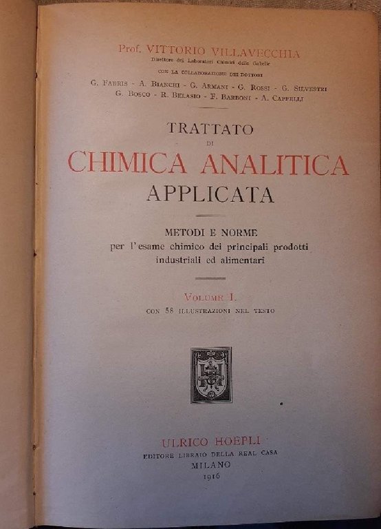 TRATTATO DI CHIMICA ANALITICA APPLICATA -2 voll. ( 1916) | Immagine Gallery 2