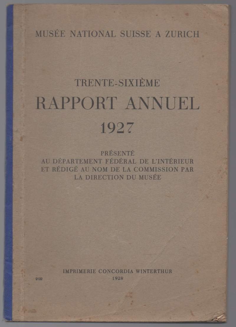 TRENTE-SIXIEME RAPPORT ANNUEL 1927 présenté au département federal de l'intérieur …