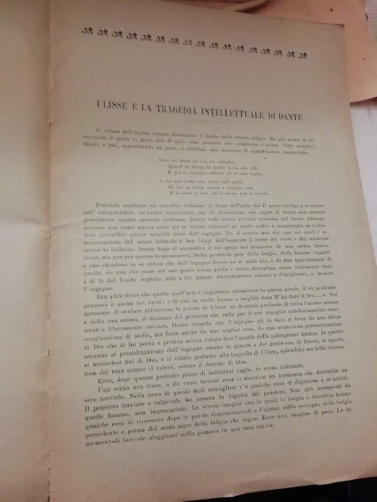 ULISSE E LA TRAGEDIA INTELLETTUALE DI DANTE