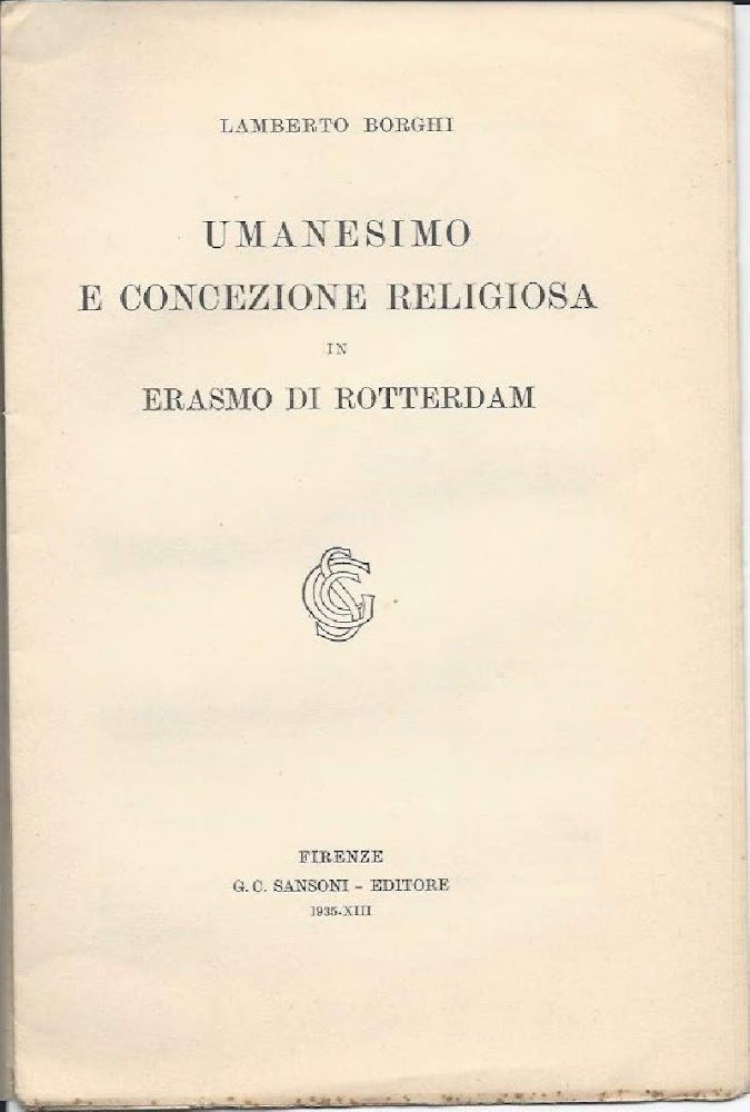 UMANESIMO E CONCEZIONE RELIGIOSA IN ERASMO DI ROTTERDAM (1935) | Immagine principale