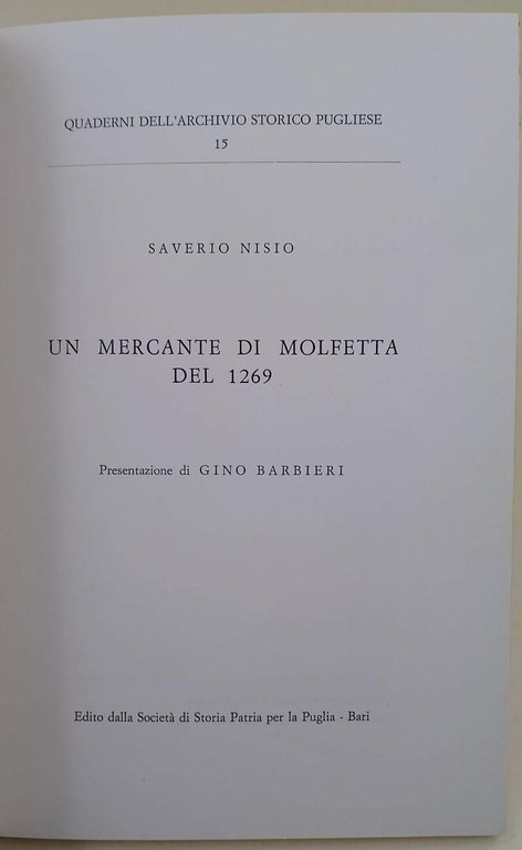 UN MERCANTE DI MOLFETTA DEL 1269 (1977)