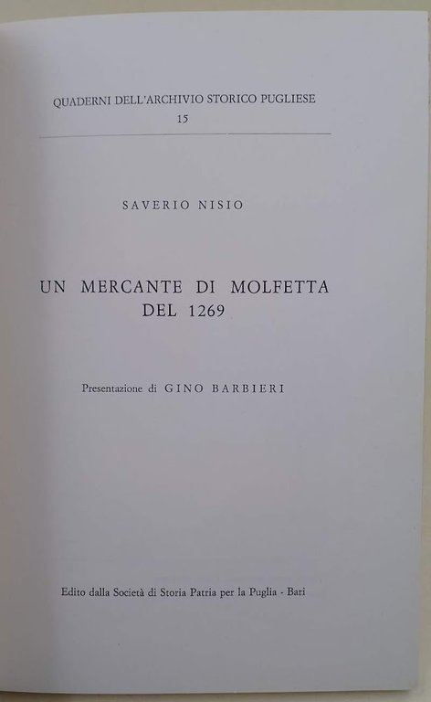 UN MERCANTE DI MOLFETTA DEL 1269 (1977)