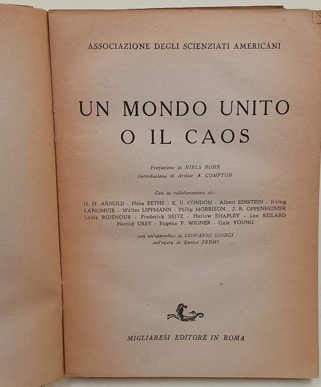 UN MONDO UNITO O IL CAOS(1946)