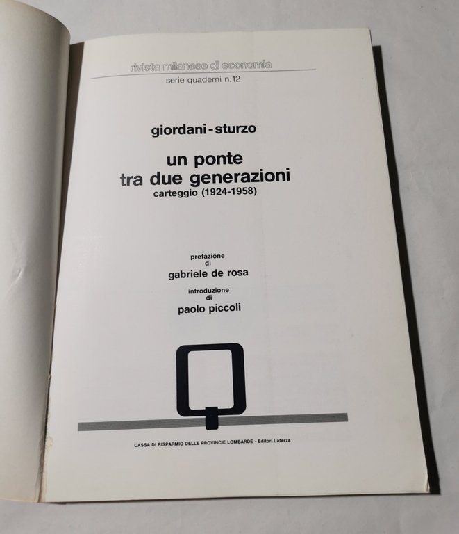 Un ponte tra due generazioni - carteggio ( 1924 - …