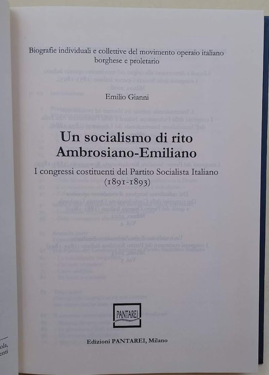 UN SOCIALISMO DI RITO AMBROSIANO-EMILIANO-I CONGRESSI COSTITUENTI DEL PARTITO SOCIALISTA …