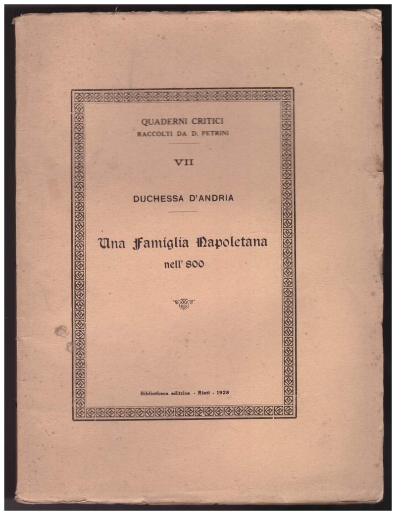 UNA FAMIGLIA NAPOLETANA NELL'800