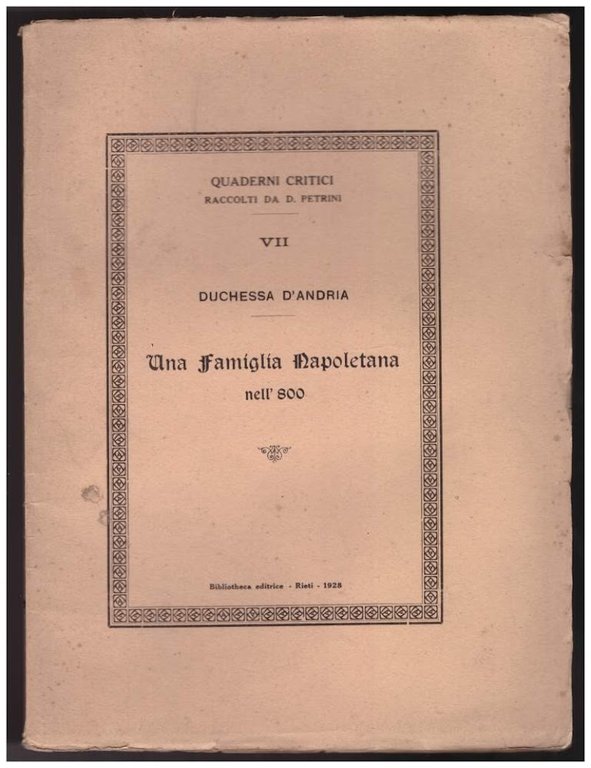 UNA FAMIGLIA NAPOLETANA NELL'800