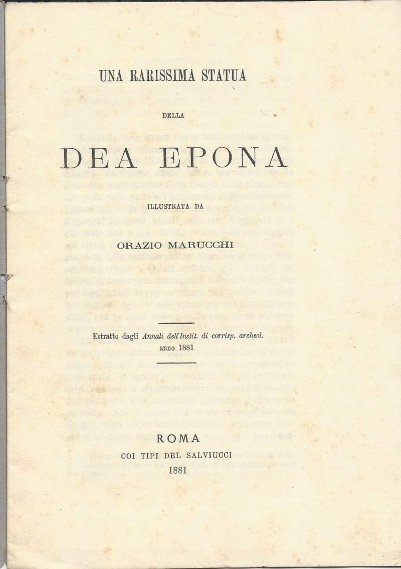 UNA RARISSIMA STATUA DELLA DEA EPONA (1881)