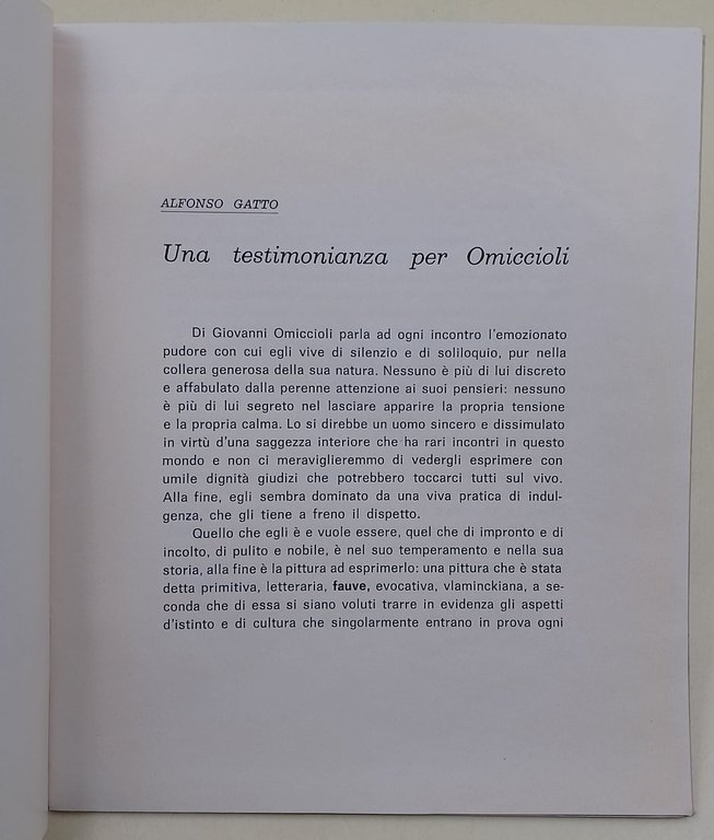 Una testimonianza per Omiccioli