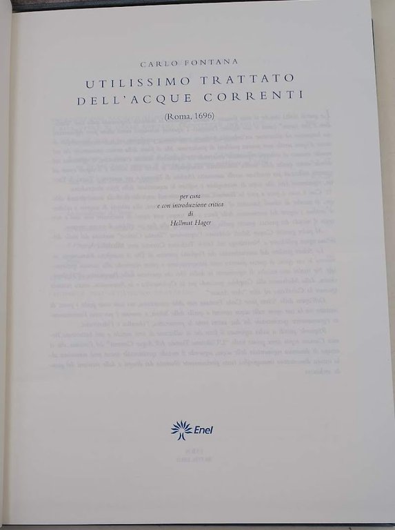 UTILISSIMO TRATTATO DELL'ACQUE CORRENTI(ROMA 1696)( Fac-simile1993))