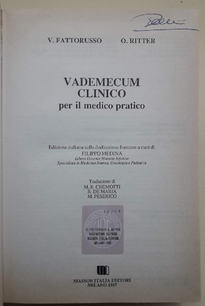 VADEMECUM CLINICO PER IL MEDICO PRATICO(1987)