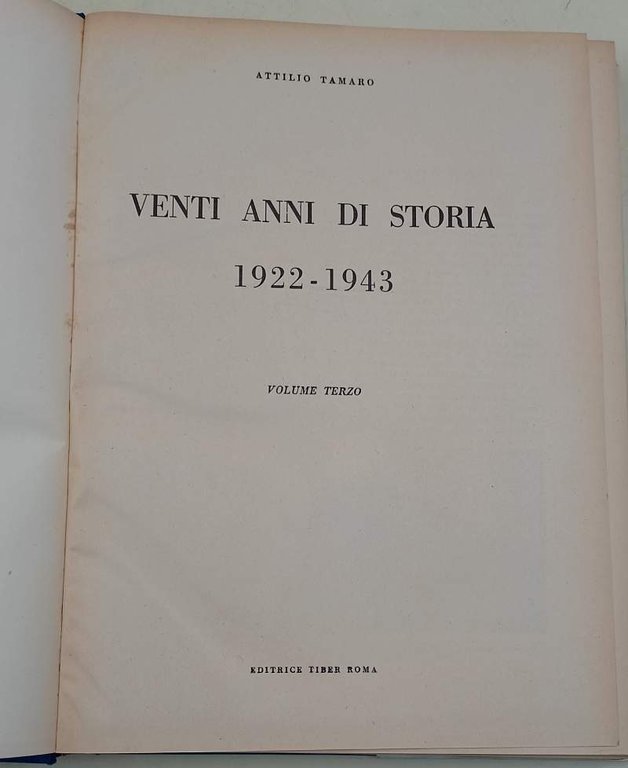 VENTI ANNI DI STORIA-3 VOLL. (1954)