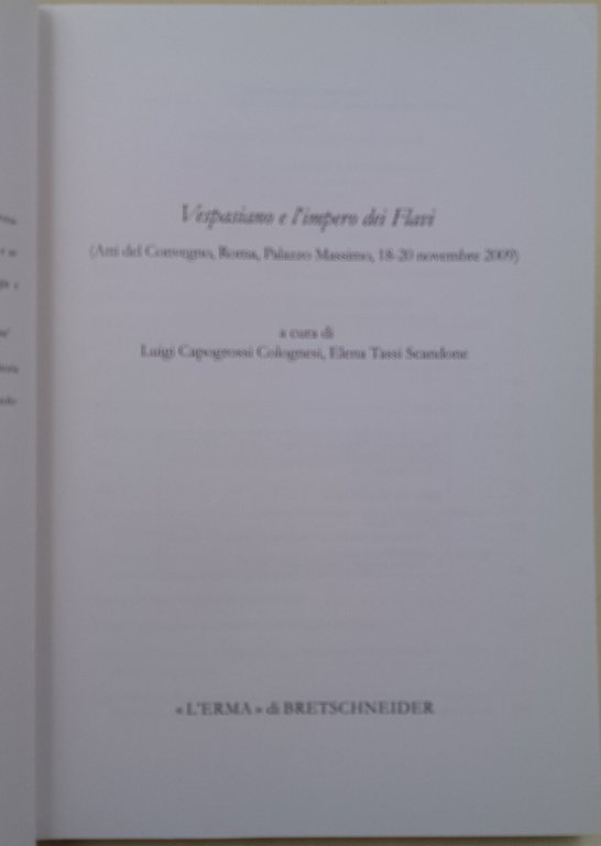 Vespasiano e l'Impero dei Flavi-Atti del Convegno Roma 18-20 novembre …