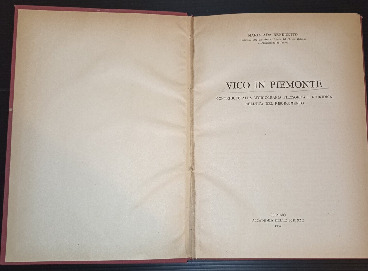 Vico in Piemonte. Contributo alla storiografia filosofica e giuridica nell'età …
