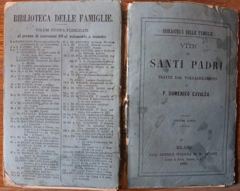 VITE DI SANTI PADRI tratte dal volgarizzamento di F.Domenico Cavalca( …