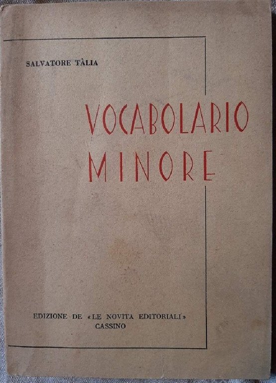 VOCABOLARIO MINORE(1954)