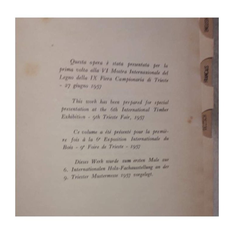 VOCABOLARIO TECNICO E COMMERCIALE DEL LEGNO( 1957)