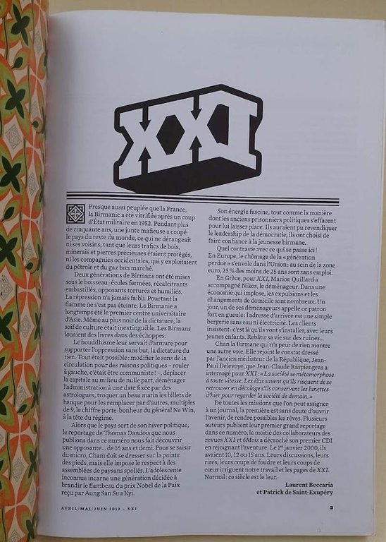XXI-VINGT ET UN-L'INFORMATION GRAND FORMAT-N. 22 PRINTEMPS 2013