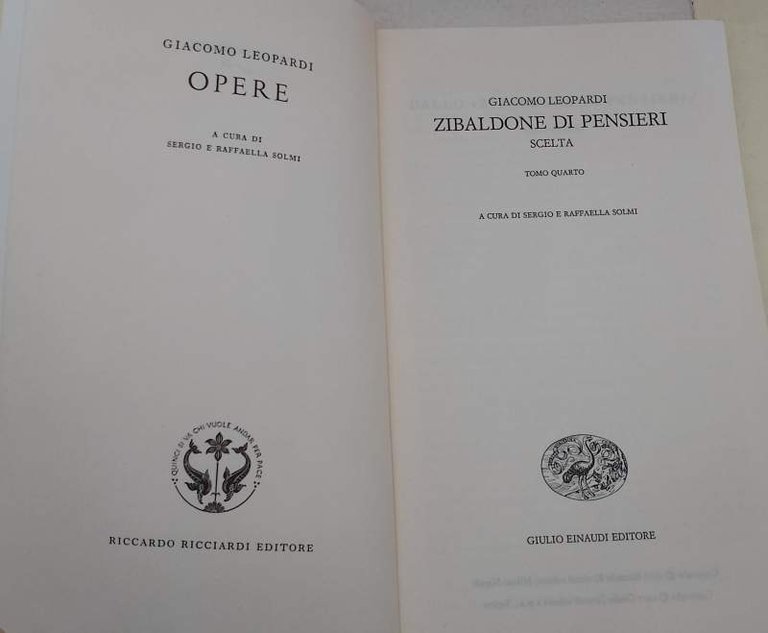 ZIBALDONE DI PENSIERI- 4 tomi(1977)