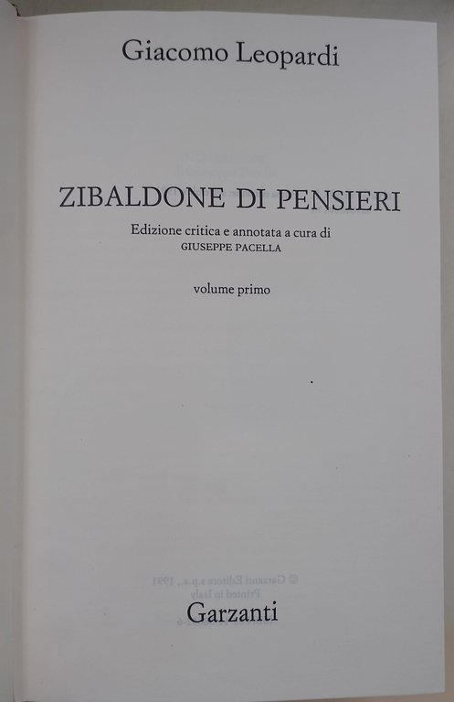 Zibaldone di pensieri-3 voll.