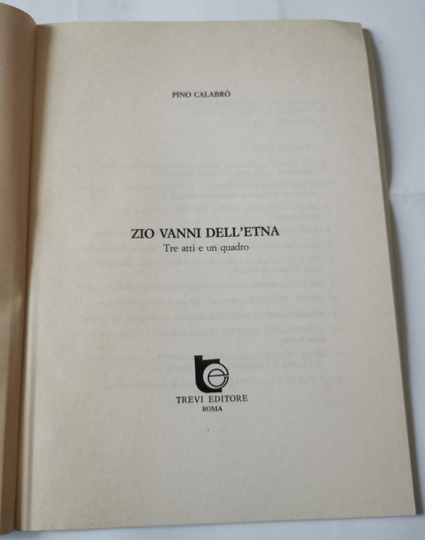 Zio Vanni dell'Etna- tre atti e un quadro