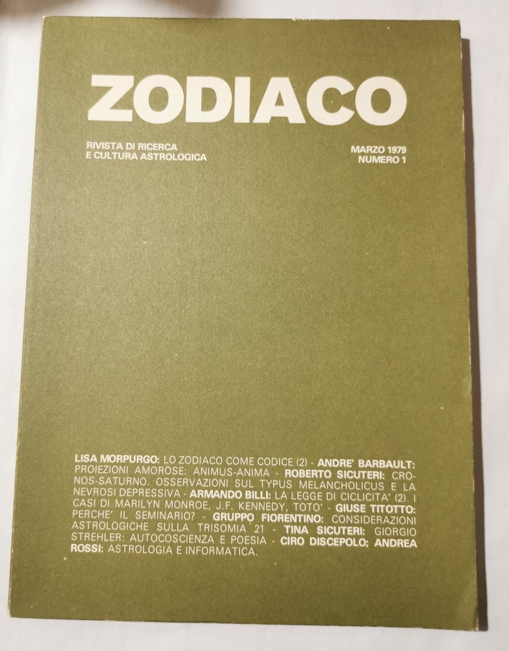 Zodiaco - Rivista di ricerca e cultura astrologica - num.1 | Immagine principale