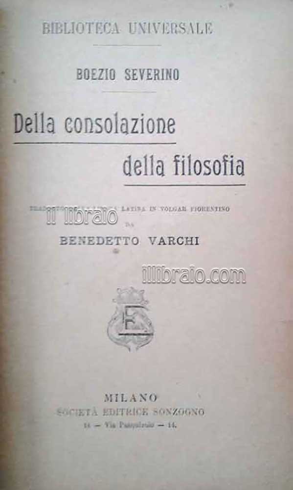 Della consolazione della filosofia