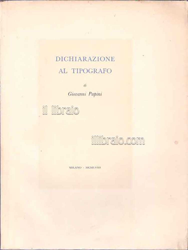 Dichiarazione al tipografo