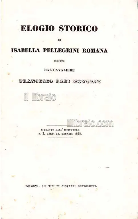 Elogio storico di Isabella Pellegrini Romana