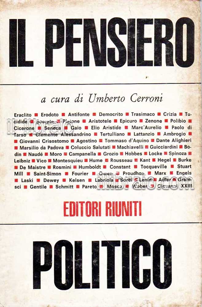 Il pensiero politico dalle origini ai giorni nostri