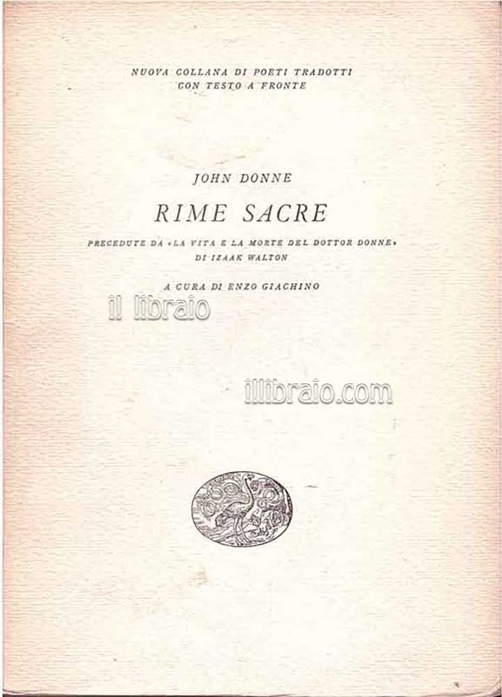 Rime sacre. Precedute da "La vita e la morte del …