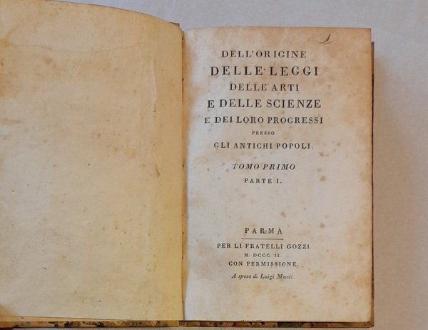 Dell'origine delle leggi delle arti e delle scienze e dei …