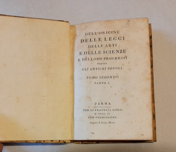 Dell'origine delle leggi delle arti e delle scienze e dei …