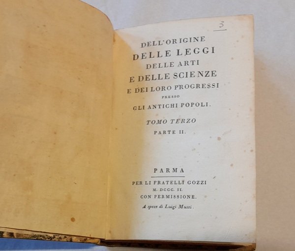 Dell'origine delle leggi delle arti e delle scienze e dei …