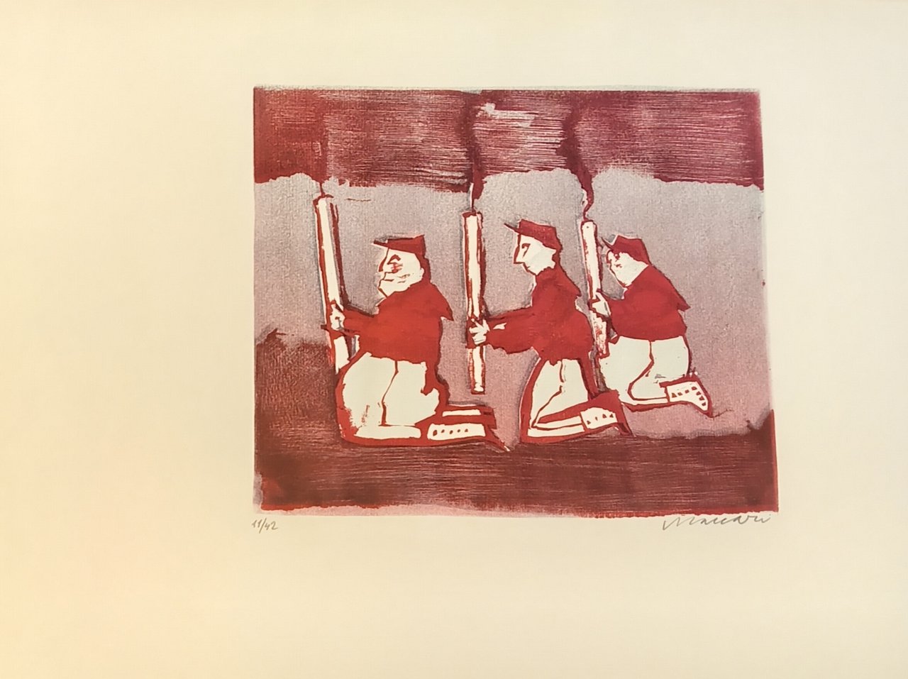 CHI VUOL BACIARE TERESA? Incisione originale a colori firmata. Numero …