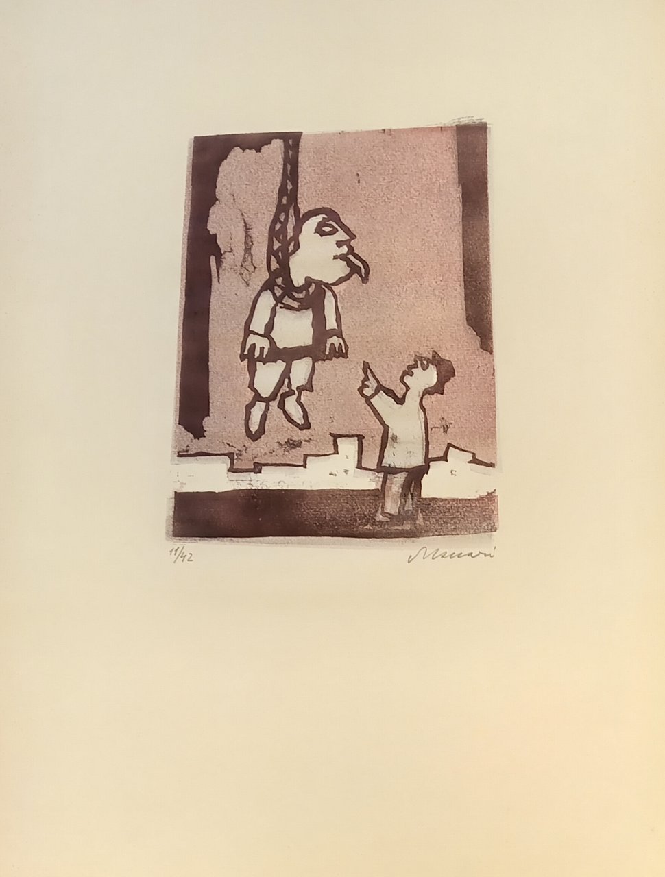 CHI VUOL BACIARE TERESA? Incisione originale a colori firmata. Numero …