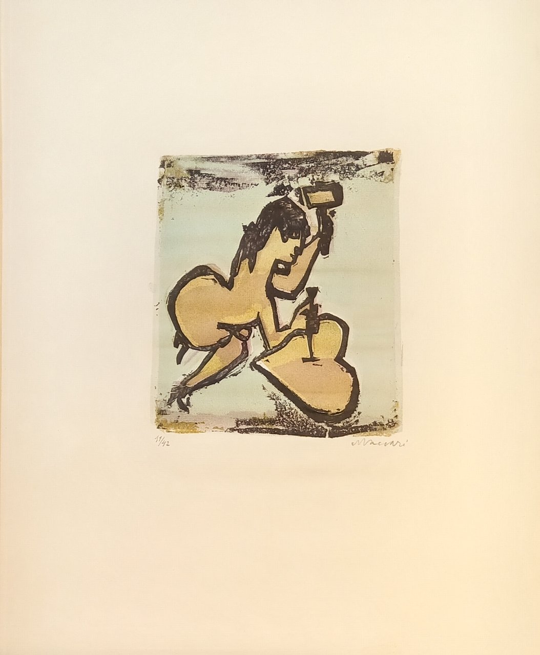 CHI VUOL BACIARE TERESA? Incisione originale a colori firmata. Numero …