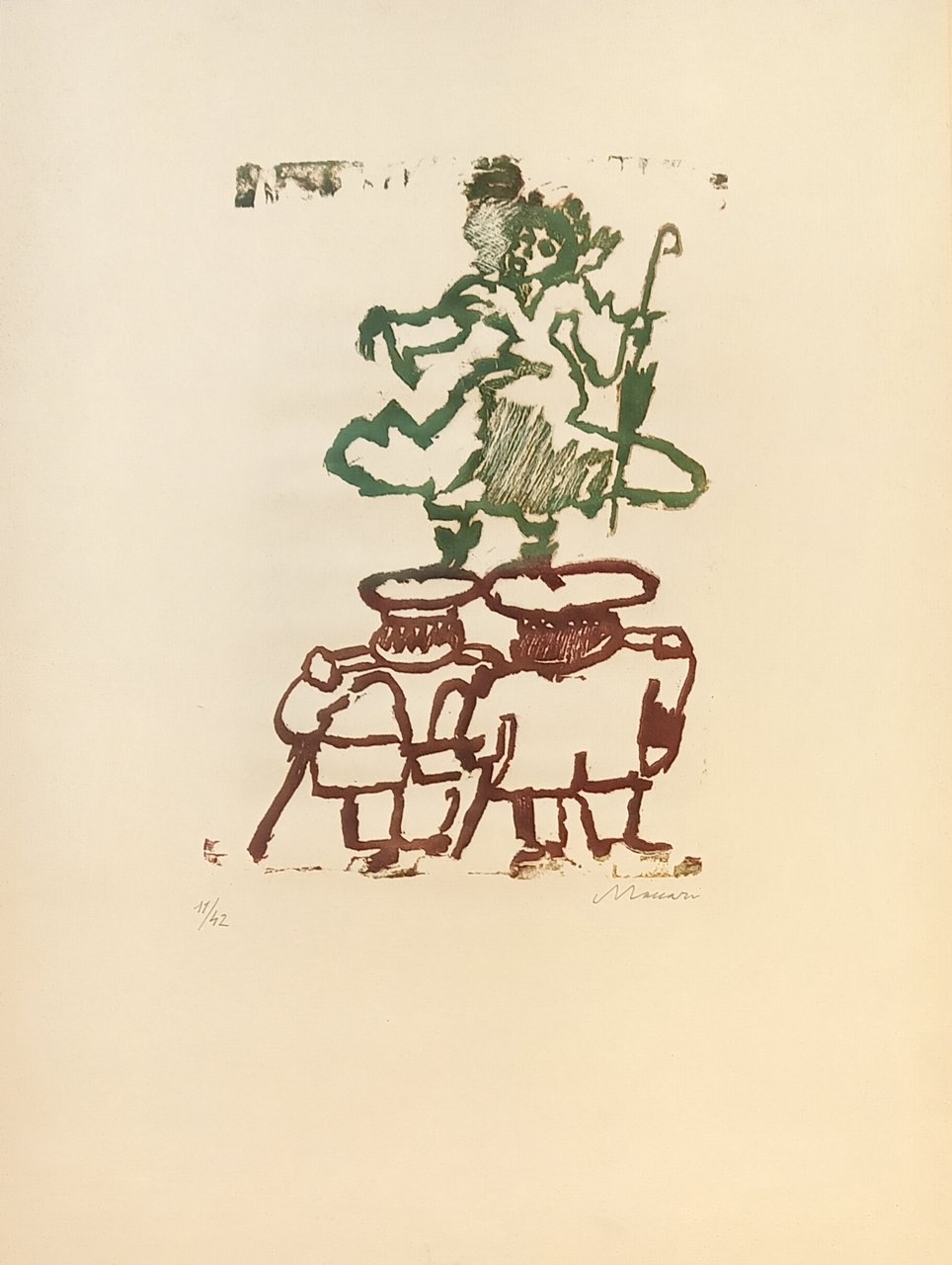 CHI VUOL BACIARE TERESA? Incisione originale a colori firmata. Numero …