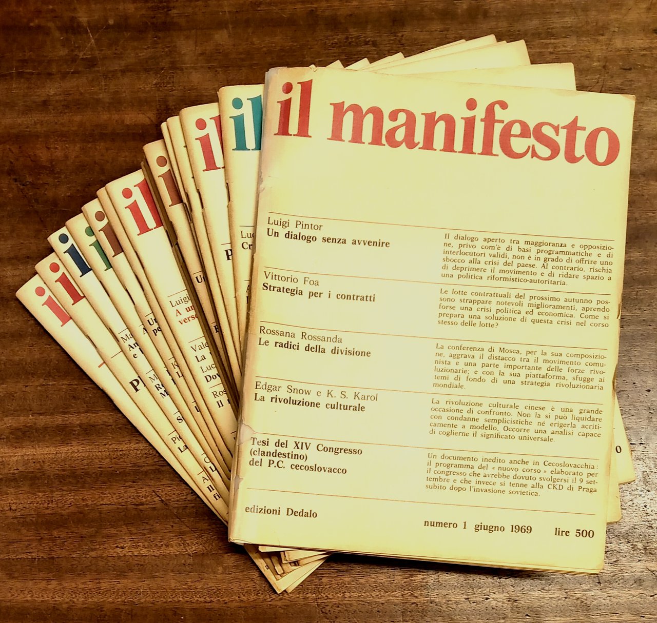 IL MANIFESTO (Rivista). Primi numeri. Giugno 1969 - Ottobre 1971 …