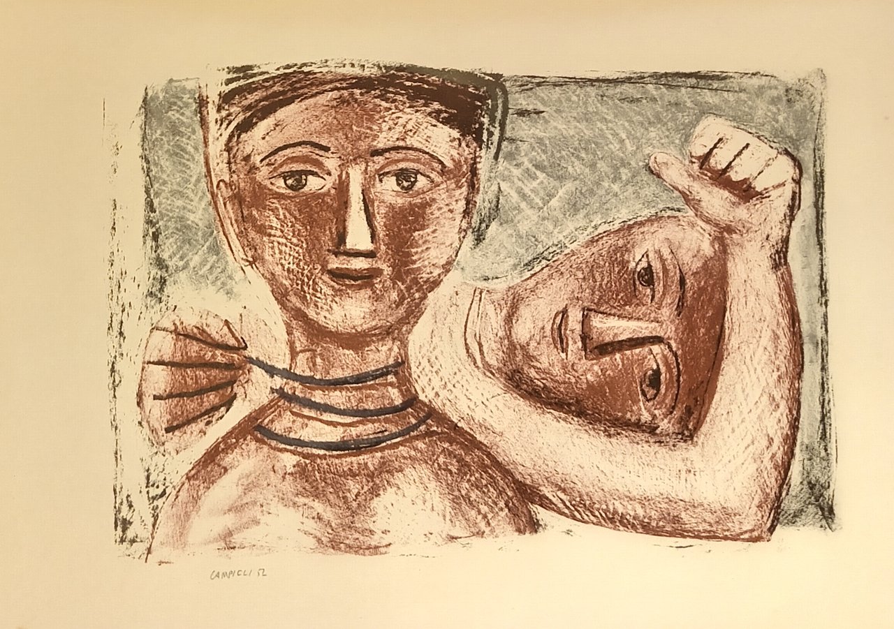 LE LITOGRAFIE DI CAMPIGLI. AMICHE. Litografia a colori